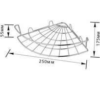 Угловая полка NOVADOM одинарная, 250x175x55 мм E-101 27071696