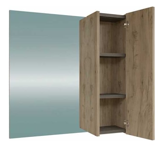 Зеркальный шкаф Teymi Helmi 70, дуб крафт/графит матовый T60301 ЦБ-00266194