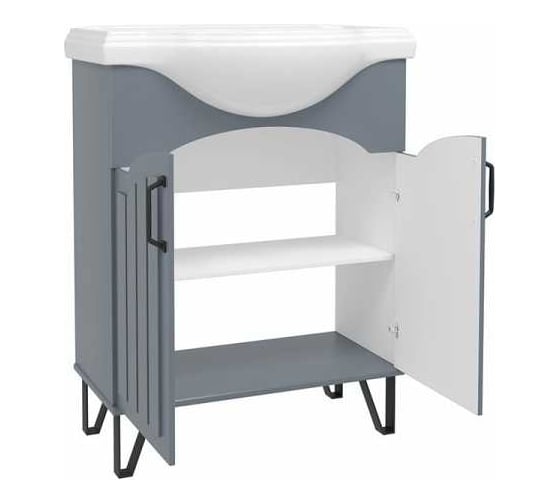 Тумба Teymi Lina 65, 2 дверцы с доводчиком, ясень графит T60102 ЦБ-00266200