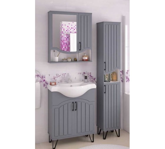 Тумба Teymi Lina 65, 2 дверцы с доводчиком, ясень графит T60102 ЦБ-00266200