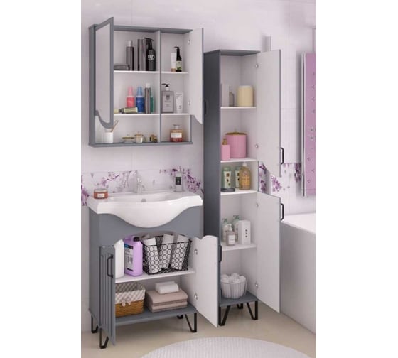 Тумба Teymi Lina 65, 2 дверцы с доводчиком, ясень графит T60102 ЦБ-00266200