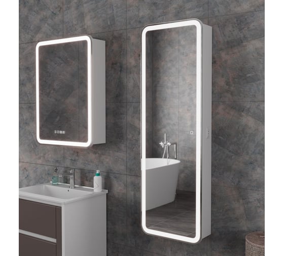 Зеркальный шкаф-пенал Teymi Solli 135x45, LED, сенсор, розетка T60222S ЦБ-00263648