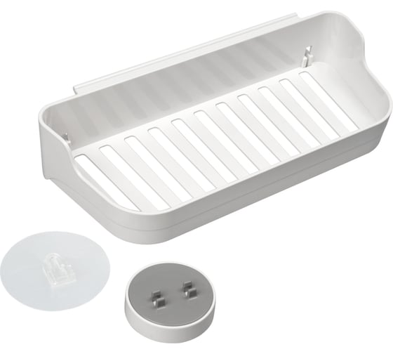 Прямая полка Аквалиния LIGHT белая, на липучке B6680-13