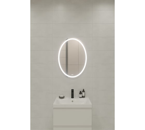 Зеркало Cersanit LED 040 design 57x77 с подсветкой, с антизапотеванием, овальное 63544