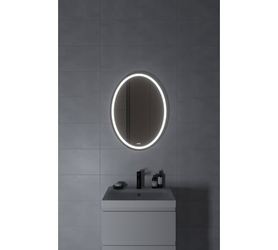 Зеркало Cersanit LED 040 design 57x77 с подсветкой, с антизапотеванием, овальное 63544