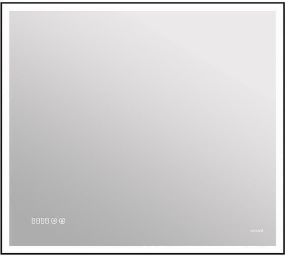 Зеркало Cersanit design LED 011 80x70 с подсветкой часы металл рамка прямоугольное 63561