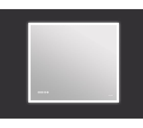 Зеркало Cersanit design LED 011 80x70 с подсветкой часы металл рамка прямоугольное 63561