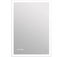 Зеркало Cersanit LED 080 design pro 60x85 с подсветкой, часы, с антизапотеванием, прямоугольное 63552