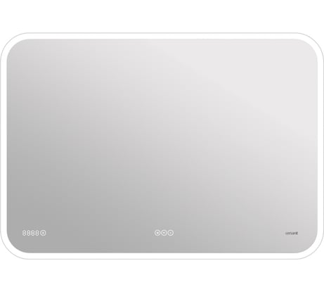 Зеркало Cersanit LED 070 design pro 80x60 с подсветкой bluetooth часы, с антизапотеванием, прямоугольное 63550
