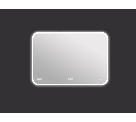 Зеркало Cersanit LED 070 design pro 80x60 с подсветкой bluetooth часы, с антизапотеванием, прямоугольное 63550