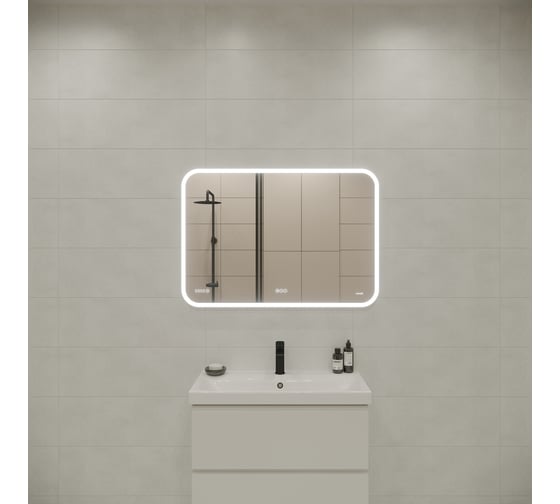 ЗеркалоCersanit  LED 070 design pro 100x70 с подсветкой, bluetooth, часы, с антизапотеванием, прямоугольное 63551