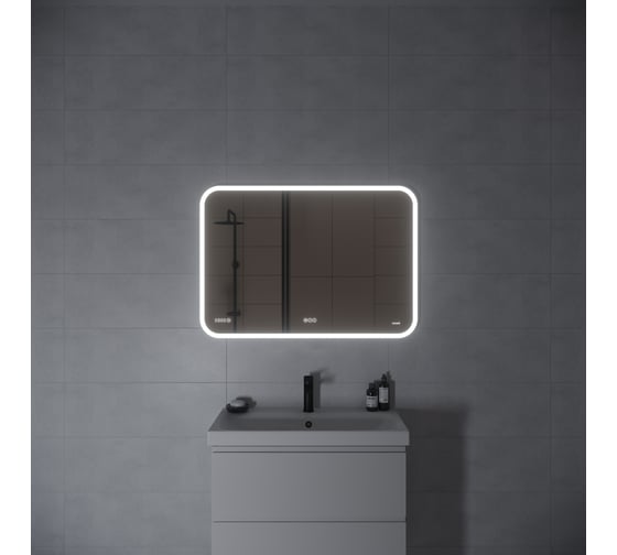 ЗеркалоCersanit  LED 070 design pro 100x70 с подсветкой, bluetooth, часы, с антизапотеванием, прямоугольное 63551