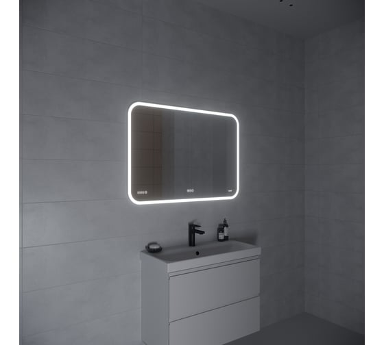 ЗеркалоCersanit  LED 070 design pro 100x70 с подсветкой, bluetooth, часы, с антизапотеванием, прямоугольное 63551