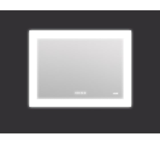 Зеркало Cersanit LED 060 design pro 80x60 с подсветкой, часы, с антизапотеванием, прямоугольное 63549