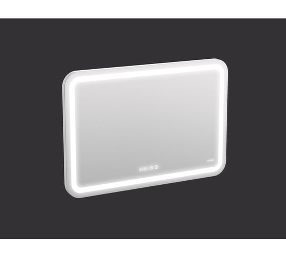 Зеркало Cersanit LED 050 design pro 80x55 с подсветкой, холодный/теплый cвет, часы, с антизапотеванием, прямоугольная  63546