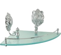 Полка Migliore CLEOPATRA c галереей угловая, стекло матовое/хром 16666