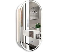 Зеркало-шкаф SILVER MIRRORS Soho-WHITE 500x1000 мм, ЖК-часы, подогрев, сенсорный выключатель LED-00002671