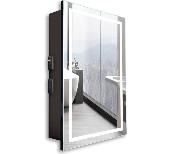 Зеркало-шкаф SILVER MIRRORS Hamburg-BLACK механический выключатель LED-00002669