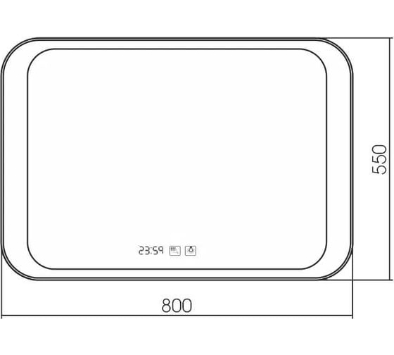Зеркало SILVER MIRRORS Indigo neo-3 800x550 мм, сенсорный выключатель, подогрев, часы LED-00002406
