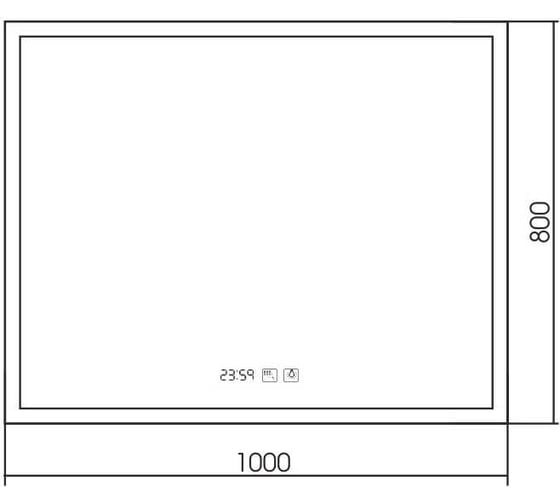Зеркало SILVER MIRRORS Гуверт 1000x800 мм, подогрев, часы, сенсорный выключатель LED-00002369