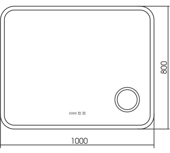 Зеркало SILVER MIRRORS Эльза 1000x800 мм, двойной подогрев, часы, сенсорный выключатель LED-00002340