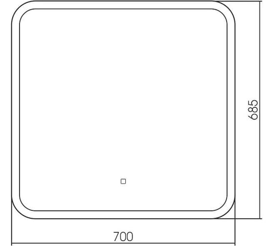 Зеркало SILVER MIRRORS Stiv-Lite 700х685 мм, открытая подсветка, сенсорный выключатель LED-00002575