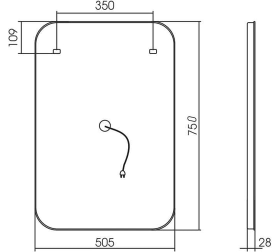 Зеркало SILVER MIRRORS Стив 505х750 мм, сенсорный выключатель LED-00002582