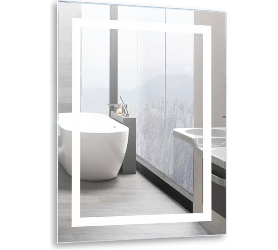 Зеркало SILVER MIRRORS Саурон 600х800 мм, рама серебро, сенсорный выключатель LED-00002589 1