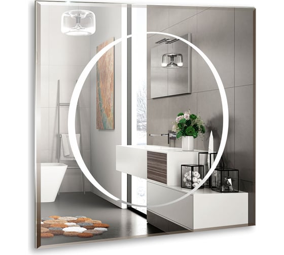 Зеркало SILVER MIRRORS Инсайд 770х770 мм, выключатель-датчик на движение LED-00002467 1