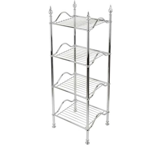 Этажерка Migliore MIRELLA L38хH107xP34 см, 4 полки-решетки, латунь, хром 26362