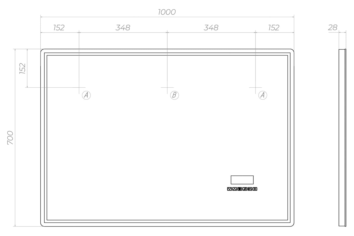 Зеркало шкаф vigo geometry 100