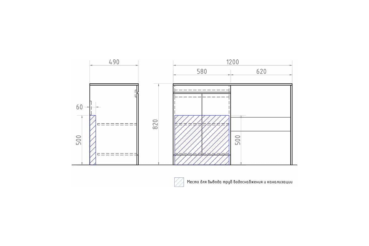 Столешница Vigo Urban 1200 для стиральной машины/раковины st.URB.120