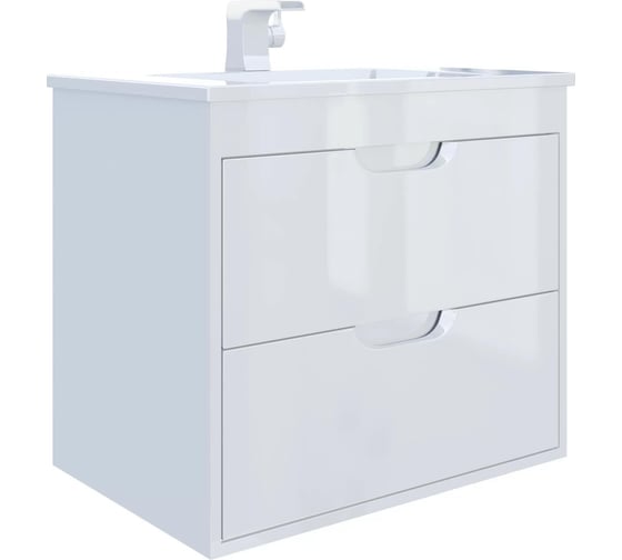 Тумба под раковину для ванной Uperwood Modul 65 см, подвесная, глянцевая, белая 2930205150