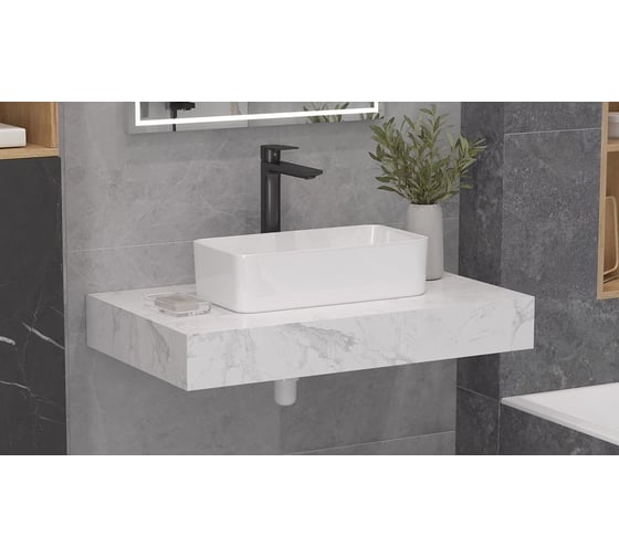 Столешница Velvex Unit 80, белый мрамор st.UNI.80-630