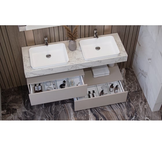 Столешница Velvex Unit 160, белый мрамор st.UNI.160-630