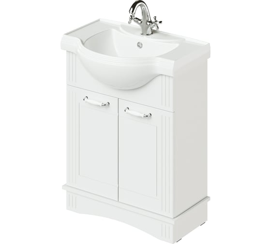 Напольная тумба под раковину ИТАНА soul 65 652x309x800 белый глянец 4657773607705 1