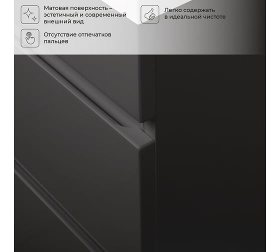 Подвесная тумба под раковину ИТАНА alexa 60 596x446x520 графит 4657792952718