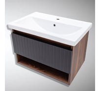 Тумба для ванной Акваль Нова 70 см. черная шагрень НОВА.70.23.07.N