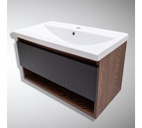 Тумба для ванной Акваль Нова 80 см. черная шагрень НОВА.80.23.07.N