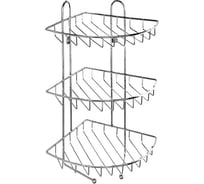 Трехъярусная угловая полка с крючками, стальная проволока Milardo 10 MI 110WC30M44