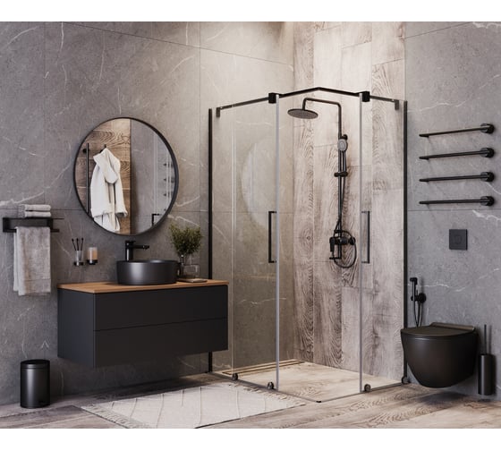 Зеркало BOND круглое Loft 60x60см в черной металлической раме без подсветки M31ZE-6060