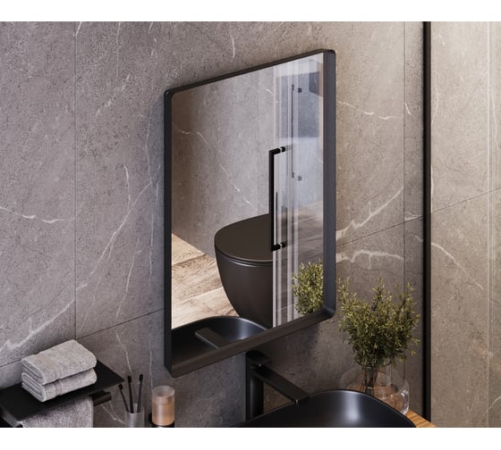 Зеркало BOND прямоугольное Loft 60x80см в черной металлической раме без подсветки M34ZE-6080