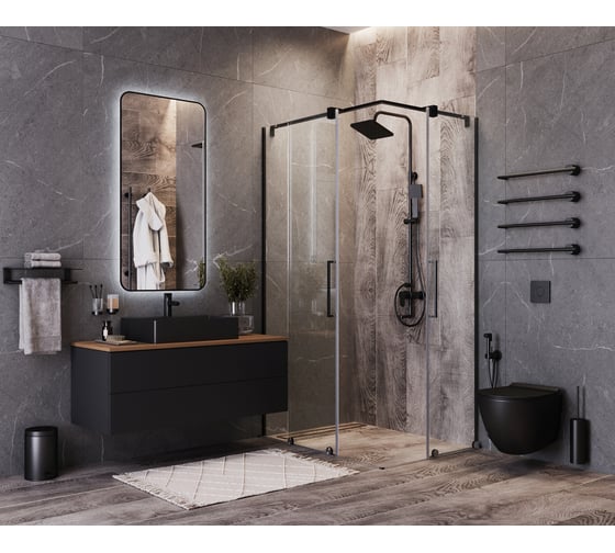 Зеркало BOND прямоугольное Loft 60x120см с подсветкой и черным обрамлением M35ZE-60120