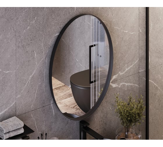 Зеркало BOND овальное Loft 60x80см в черной металлической раме без подсветки M32ZE-6080