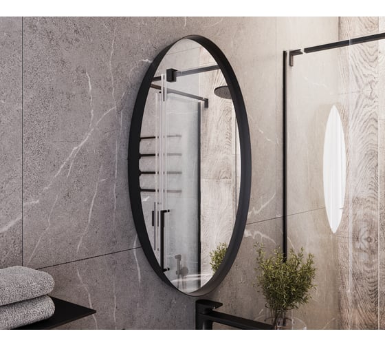 Зеркало BOND овальное Loft 60x80см в черной металлической раме без подсветки M32ZE-6080