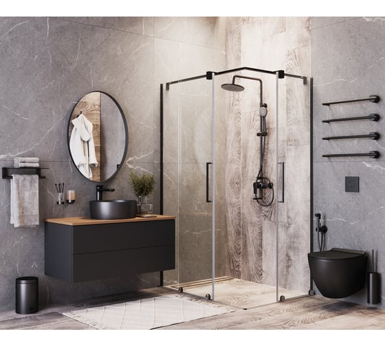 Зеркало BOND овальное Loft 60x80см в черной металлической раме без подсветки M32ZE-6080