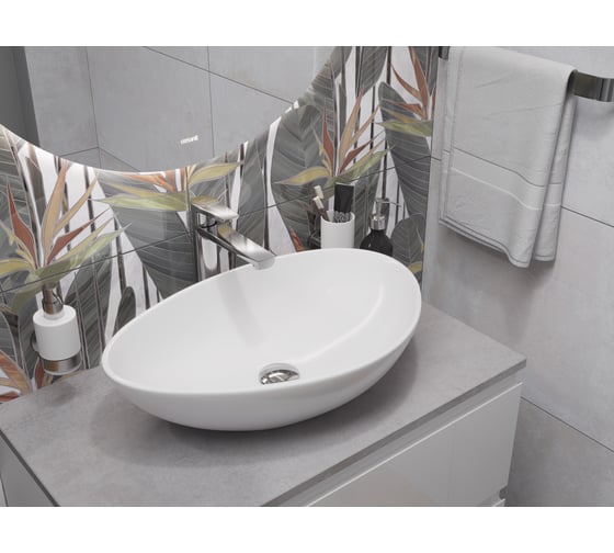 Столешница из керамогранита Cersanit stone balance 45x60 см, серый матовый ecom 64502