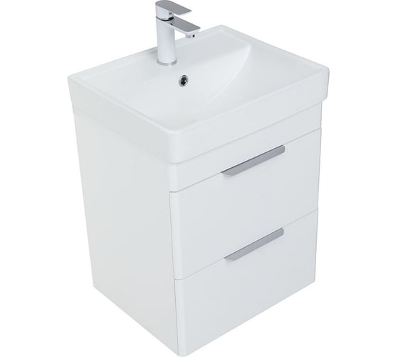 Тумба Aquanet Ирис new 50 подвесная, 2 ящика, белый глянец 310143 00310143