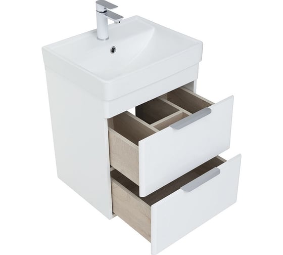 Тумба Aquanet Ирис new 50 подвесная, 2 ящика, белый глянец 310143 00310143