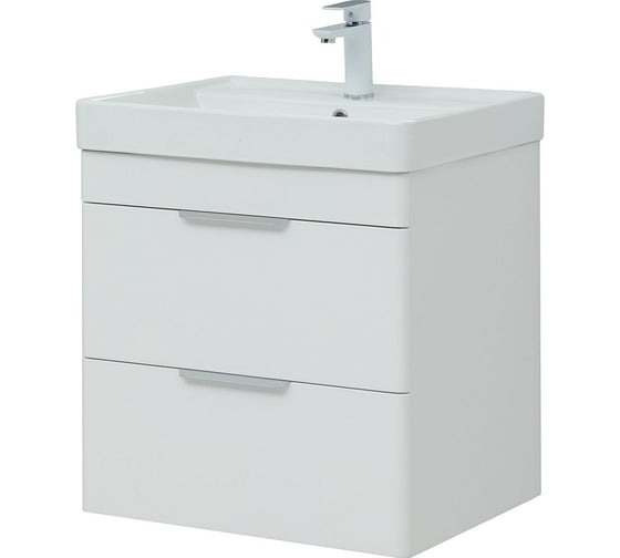 Тумба Aquanet Ирис new 60 подвесная, 2 ящика, белый глянец 00310144
